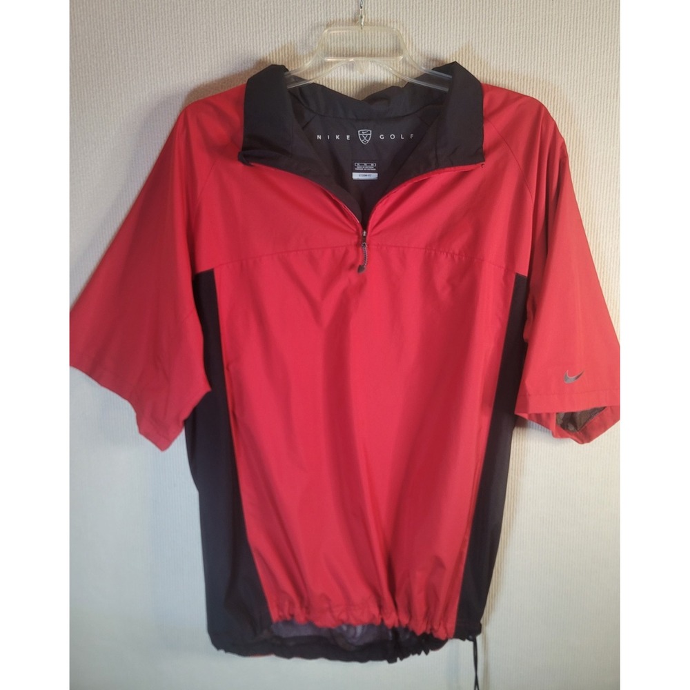 Nike Golf Storm Fit Windbreaker Jacket XL Short sleeve drawstring bottom red